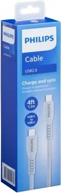 Кабель Philips DLC8601 USB Type-C m-USB Type-C m 1.2м белый коробка упак.:1шт - фото 7