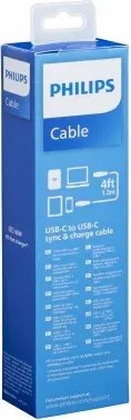 Кабель Philips DLC8701 USB Type-C m-USB Type-C m 1.2м черный коробка упак.:1шт - фото 8