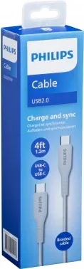 Кабель Philips DLC8701 USB Type-C m-USB Type-C m 1.2м белый коробка упак.:1шт - фото 7