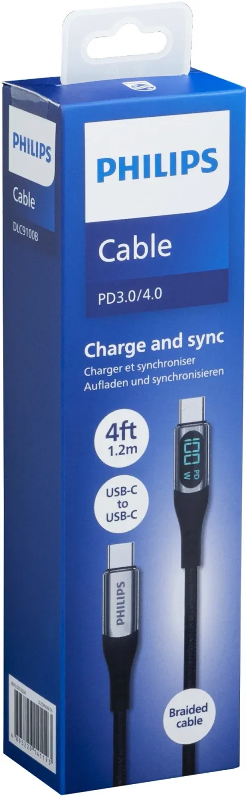 Кабель Philips DLC9100 USB Type-C m-USB Type-C m 1.2м черный коробка упак.:1шт - фото 6