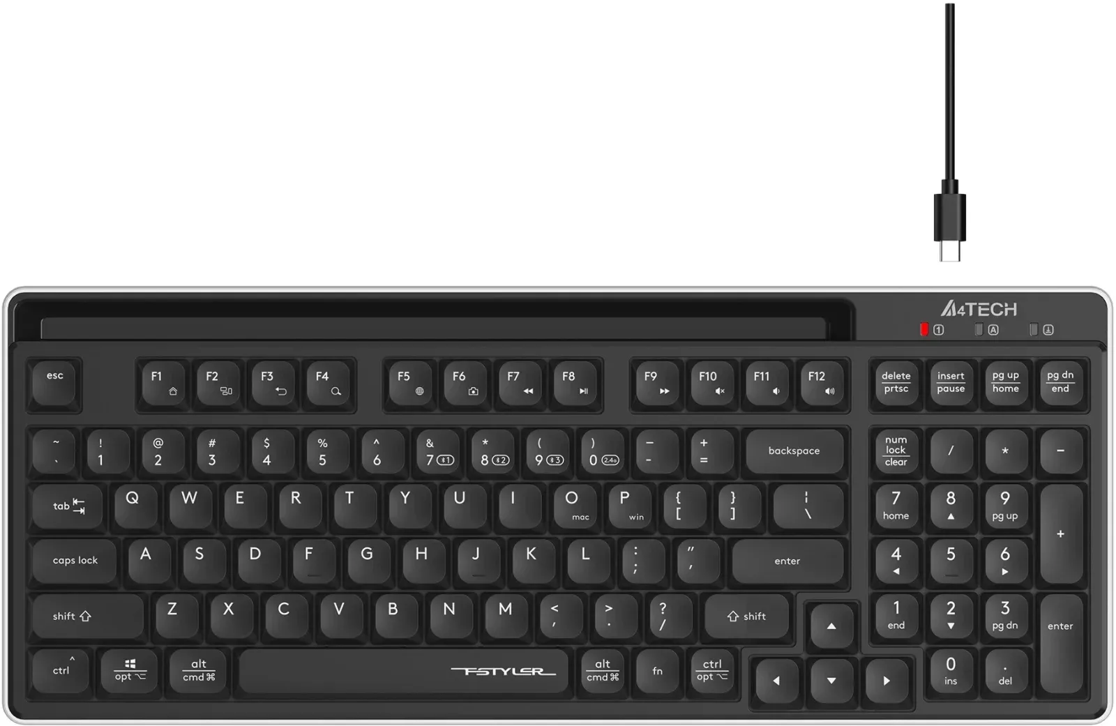 Клавиатуры A4TECH FBX70C черный - фото 2