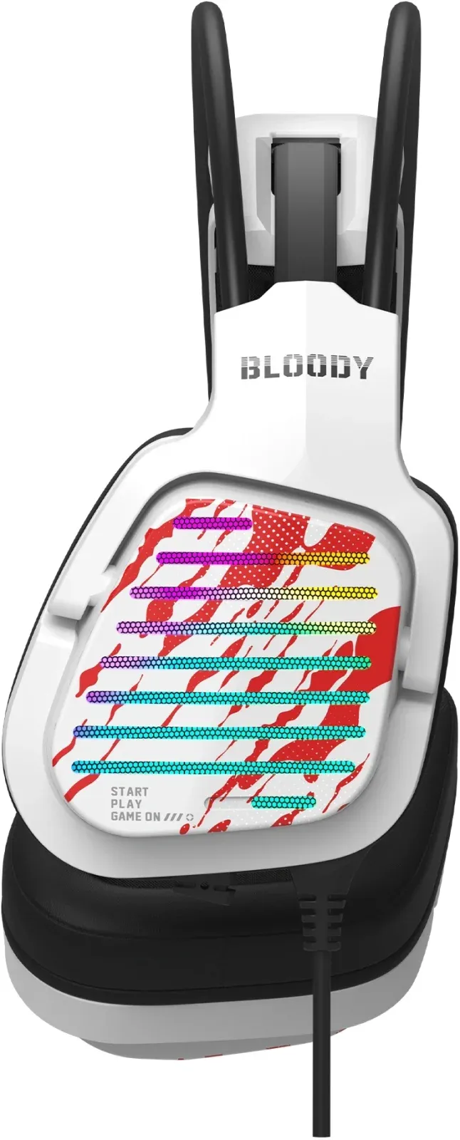 Наушники с микрофоном A4Tech Bloody G565 белый/рисунок 0.2м мониторные оголовье G565 ENERGY WHITE - фото 4