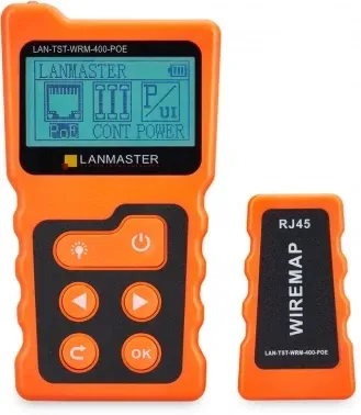 Тестер кабельный Lanmaster LAN-TST-WRM-400-POE оранжевый/черный - фото 6