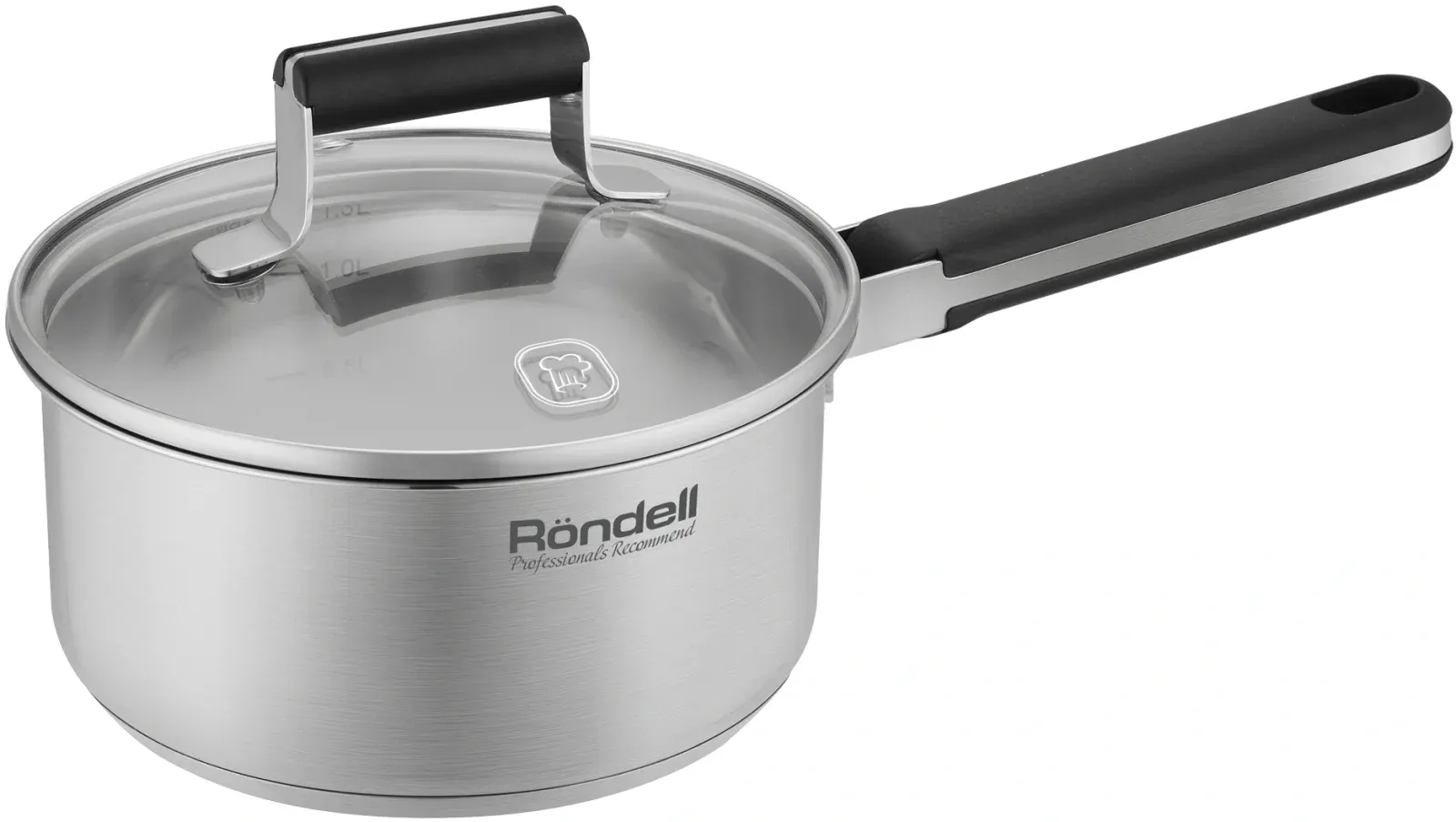 Ковш Rondell Bayoneta RDS-1806 1.3л. d=16см с крышкой стальной, 1.3 л - фото 1