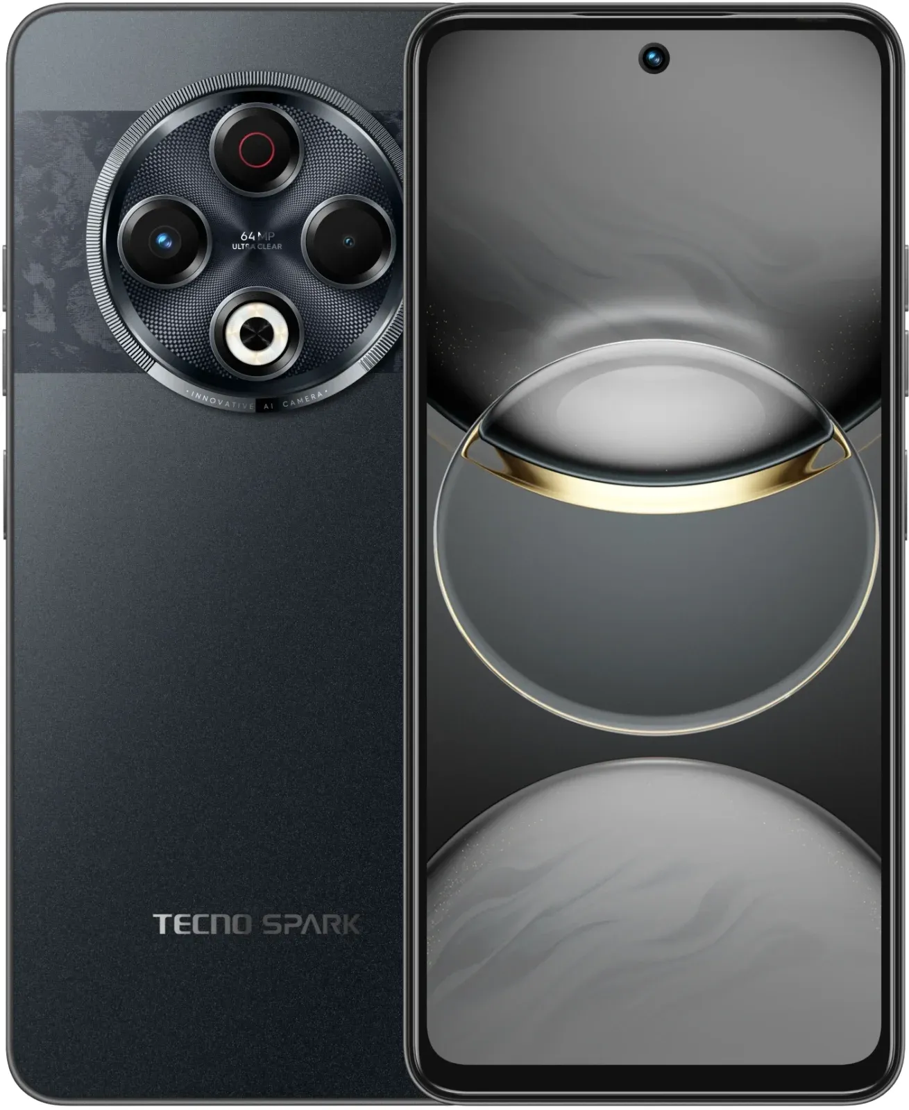 Смартфон Tecno Spark 30 256Gb 8Gb черный моноблок 3G 4G 2Sim 6.78 1080x2436 Android 14 64Mpix 802.11 a/b/g/n/ac NFC GPS GSM900/1800 GSM1900 Protect FM A-GPS microSD max1024Gb - фото 1