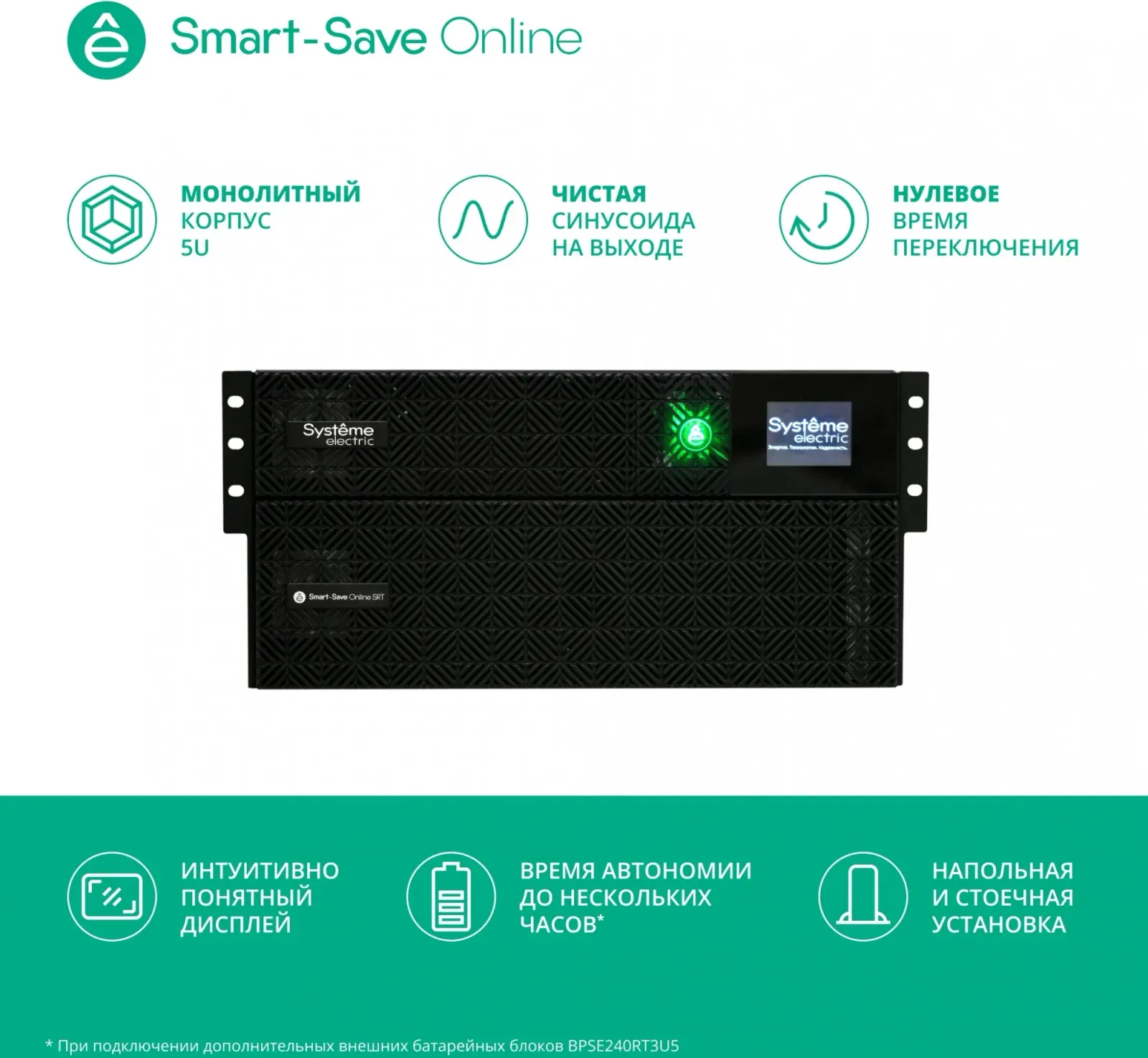 Источник бесперебойного питания Systeme Electriс SRT SRTSE5KRTXLIEC-NC 5000Вт 5000ВА черный - фото 3