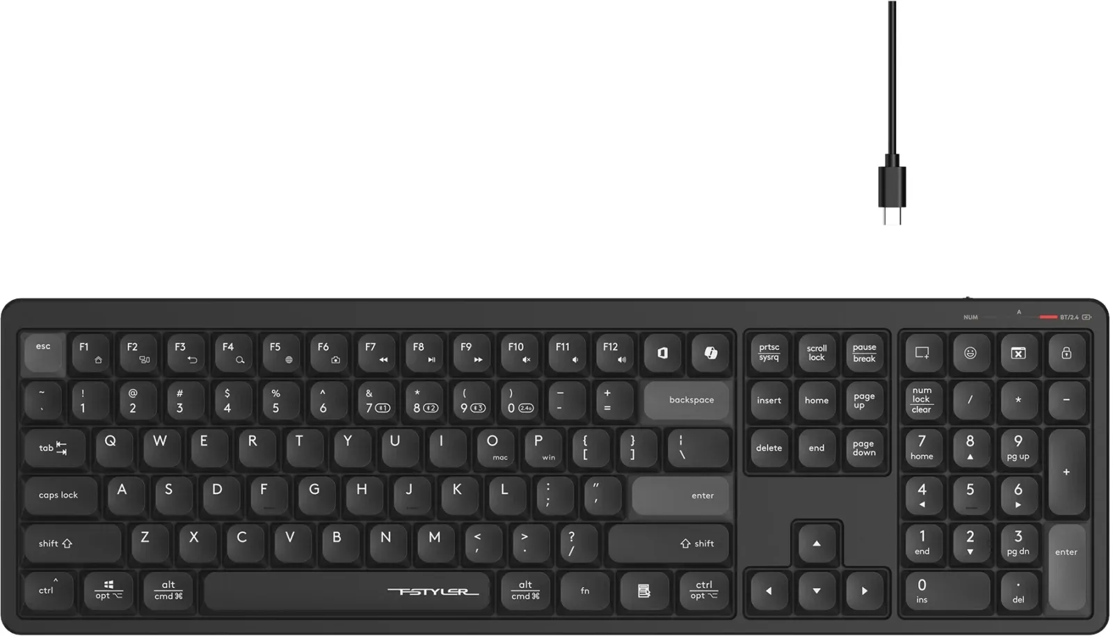 Клавиатуры A4TECH FBX55C черный - фото 2