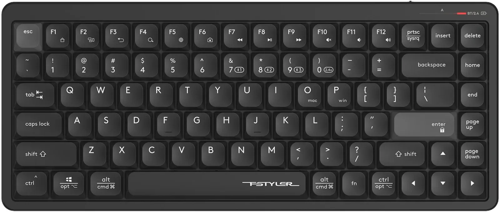 Клавиатура A4Tech Fstyler FBX53C черный USB беспроводная BT/Radio slim Multimedia FBX53C - фото 1