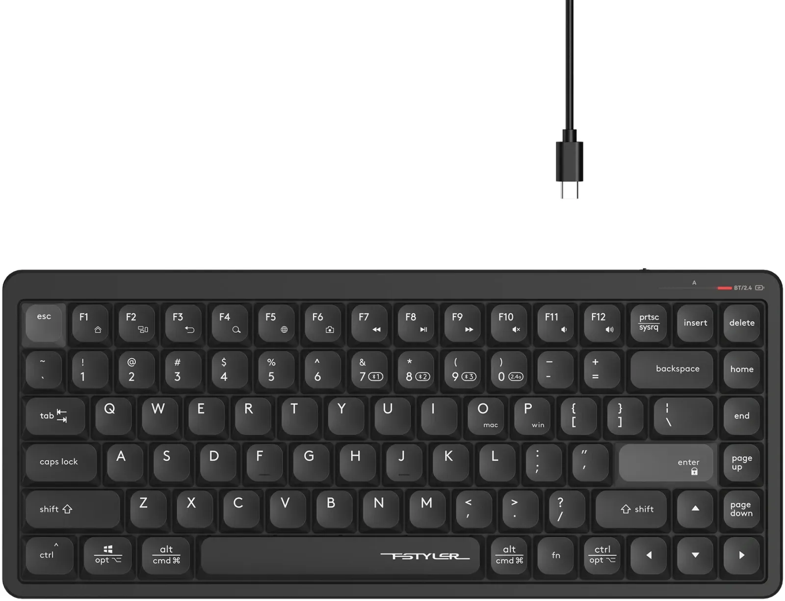 Клавиатура A4Tech Fstyler FBX53C черный USB беспроводная BT/Radio slim Multimedia FBX53C - фото 2