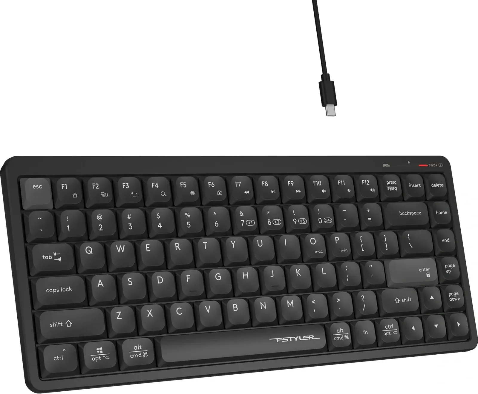 Клавиатура A4Tech Fstyler FBX53C черный USB беспроводная BT/Radio slim Multimedia FBX53C - фото 3