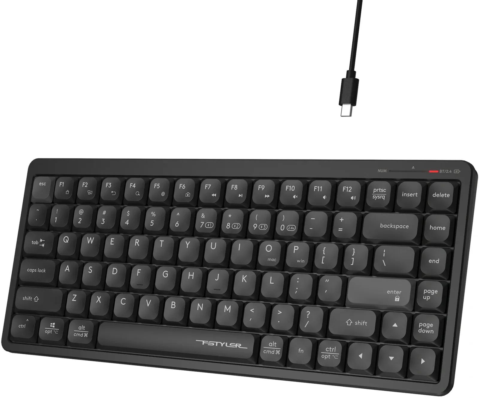 Клавиатура A4Tech Fstyler FBX53C черный USB беспроводная BT/Radio slim Multimedia FBX53C - фото 4