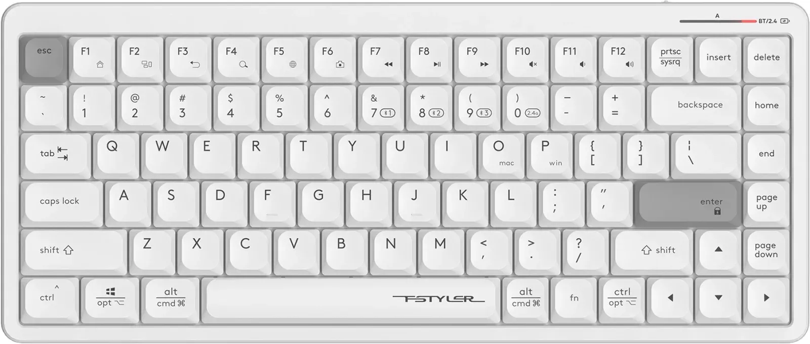 Клавиатура A4Tech Fstyler FBX53C белый USB беспроводная BT/Radio slim Multimedia FBX53C - фото 1