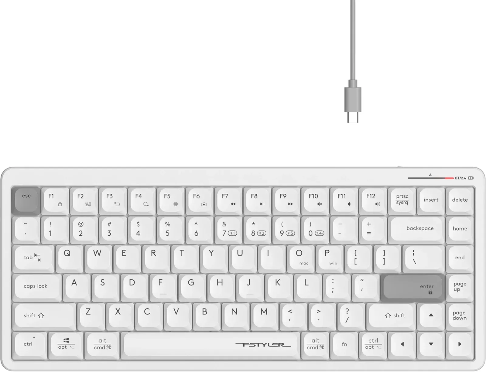 Клавиатура A4Tech Fstyler FBX53C белый USB беспроводная BT/Radio slim Multimedia FBX53C - фото 2