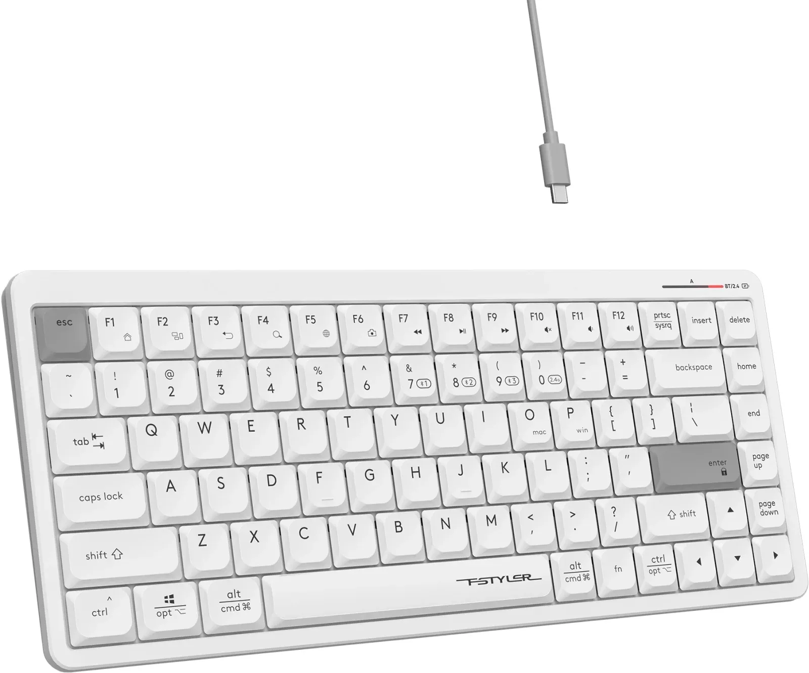 Клавиатура A4Tech Fstyler FBX53C белый USB беспроводная BT/Radio slim Multimedia FBX53C - фото 3