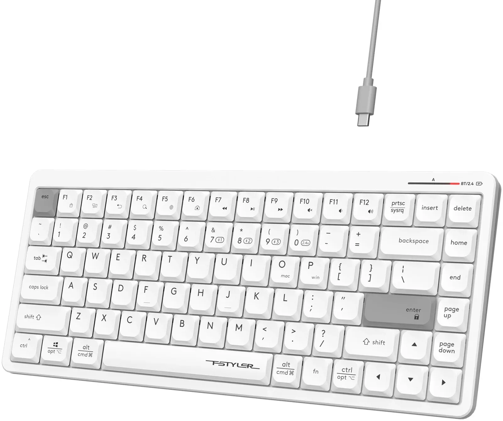 Клавиатура A4Tech Fstyler FBX53C белый USB беспроводная BT/Radio slim Multimedia FBX53C - фото 4