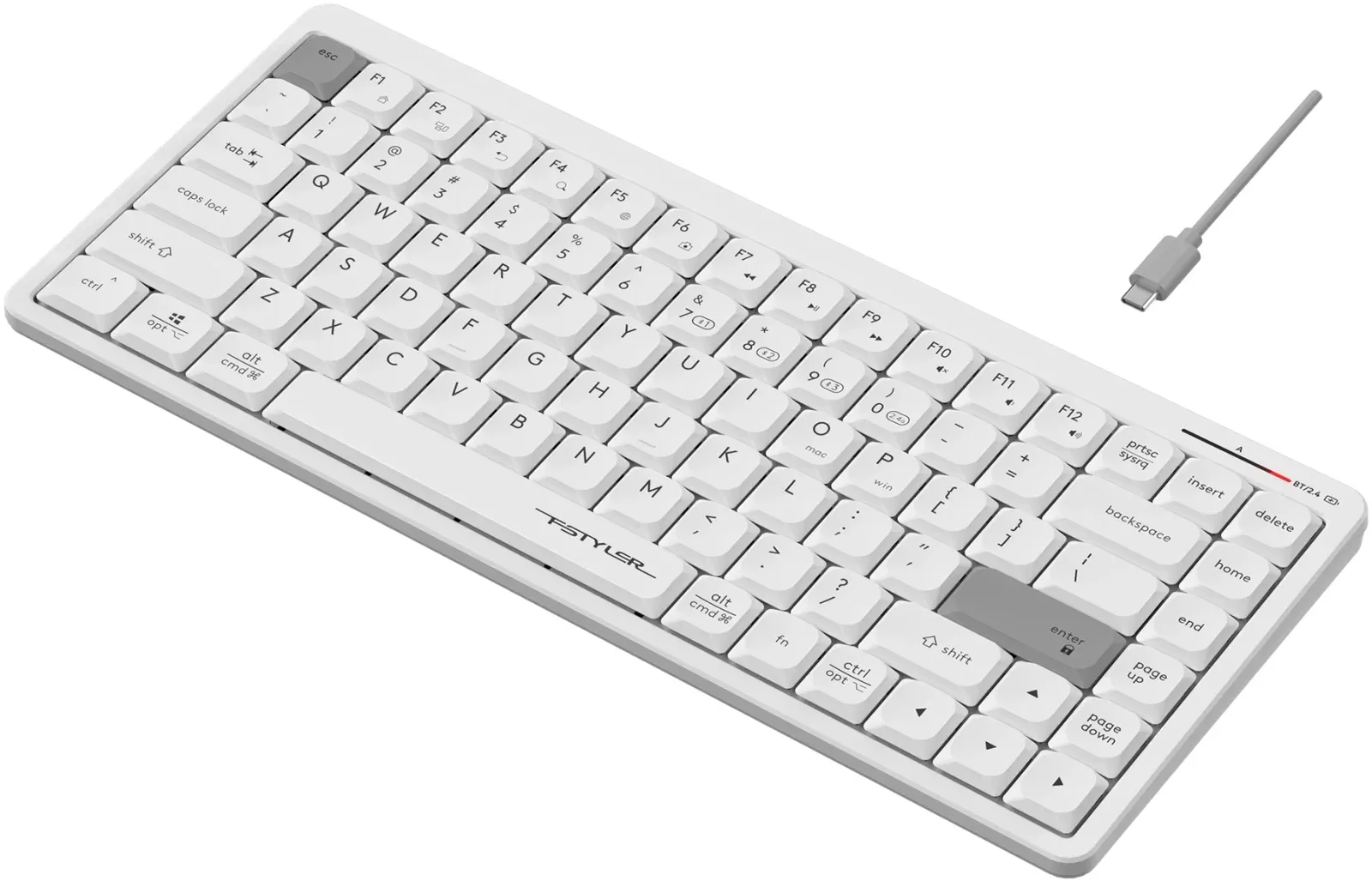 Клавиатура A4Tech Fstyler FBX53C белый USB беспроводная BT/Radio slim Multimedia FBX53C - фото 6
