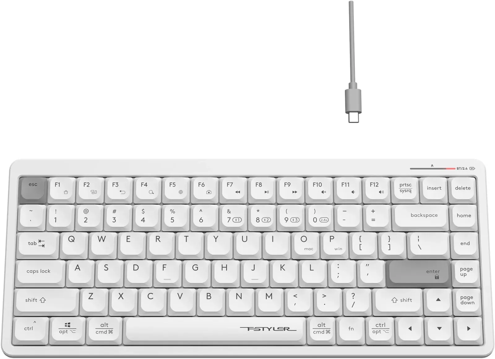 Клавиатура A4Tech Fstyler FBX53C белый USB беспроводная BT/Radio slim Multimedia FBX53C - фото 7