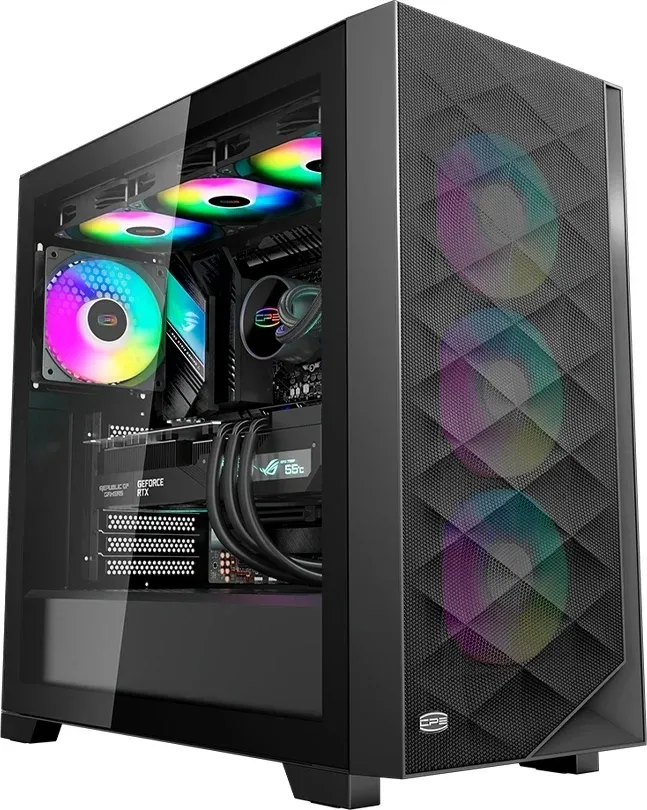 Корпус PcCooler C3D510 BK ARGB черный без БП ATX 5x120mm 5x140mm 2xUSB3.0 audio bott PSU - фото 4