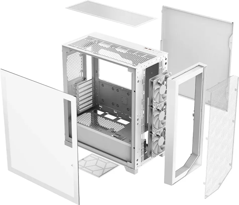 Корпус PcCooler C3D510 WH ARGB белый без БП ATX 5x120mm 5x140mm 2xUSB3.0 audio bott PSU - фото 5