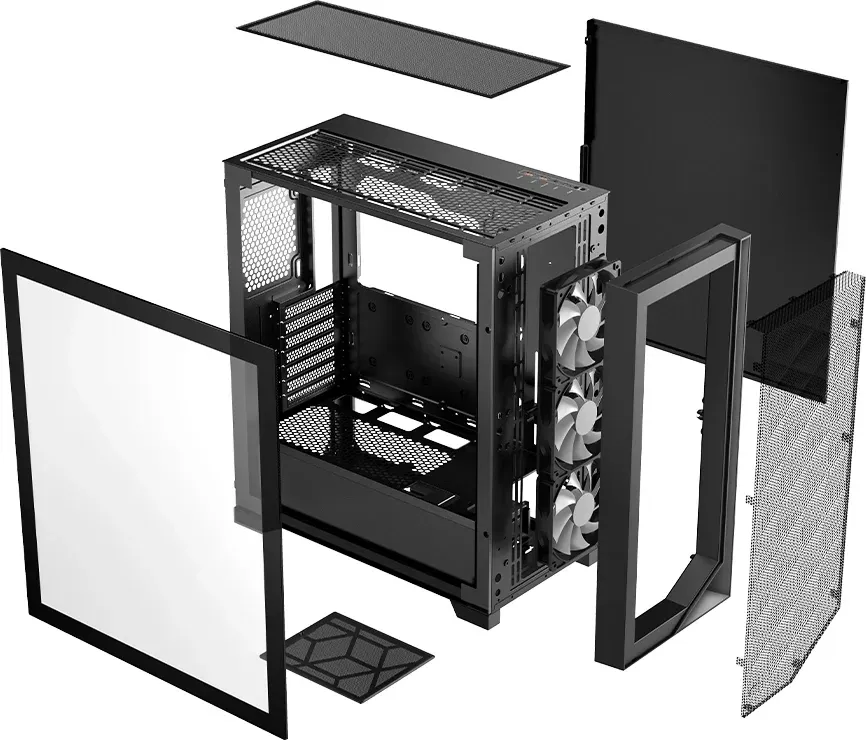 Корпус PcCooler C3D510 BK черный без БП ATX 8x120mm 5x140mm 2xUSB3.0 audio bott PSU - фото 3