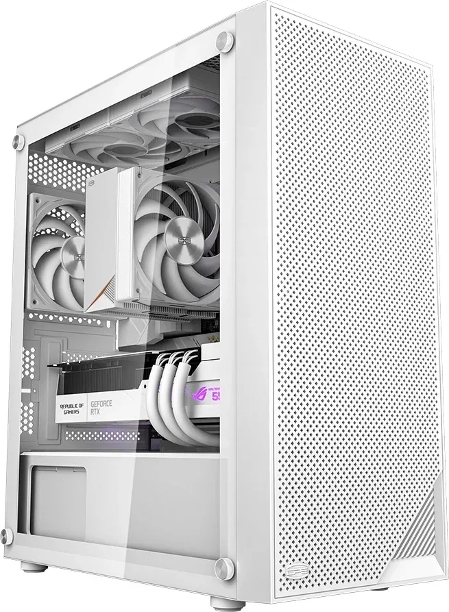 Корпус PcCooler C3B310 WH белый без БП mATX 8x120mm 4x140mm 1xUSB2.0 1xUSB3.0 audio bott PSU - фото 1