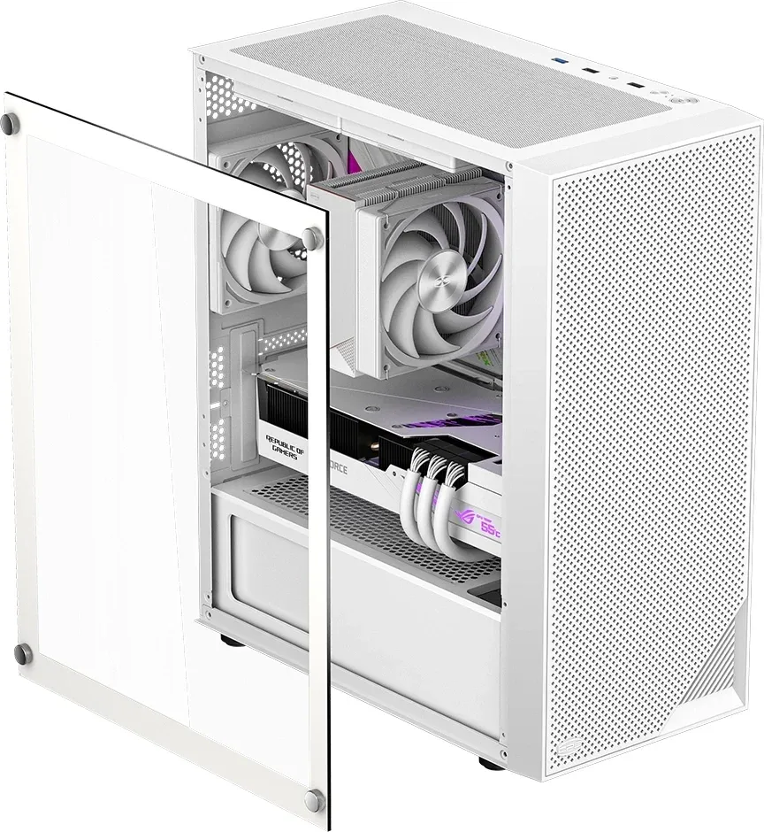 Корпус PcCooler C3B310 WH белый без БП mATX 8x120mm 4x140mm 1xUSB2.0 1xUSB3.0 audio bott PSU - фото 3