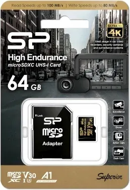 Флеш карта microSDXC 64GB Silicon Power SP064GBSTXDV3V1HSP High Endurance V30 A1 + adapter - фото 6