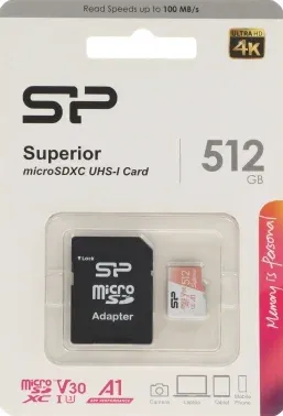 Флеш карта microSDXC 512GB Silicon Power SP512GBSTXDV3V20SP Superior + adapter - фото 7