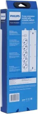 Сетевой фильтр Philips CHP2155BA/51 2м 5 розеток черный коробка - фото 7