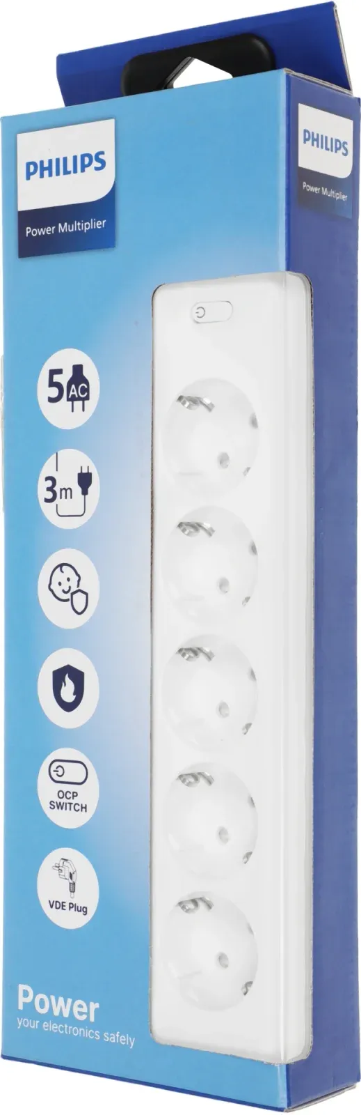 Сетевой фильтр Philips CHP2155WB/51 3м 5 розеток белый коробка - фото 7