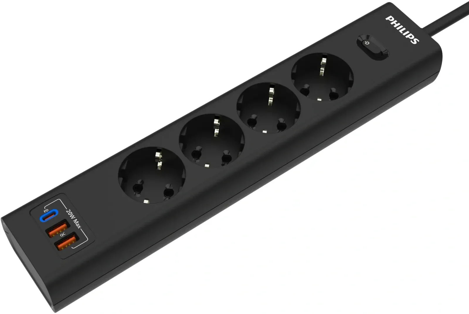 Сетевой фильтр Philips CHP4346BA/51 2м 4 розетки черный коробка - фото 4