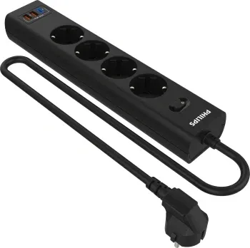 Сетевой фильтр Philips CHP4346BA/51 2м 4 розетки черный коробка - фото 8