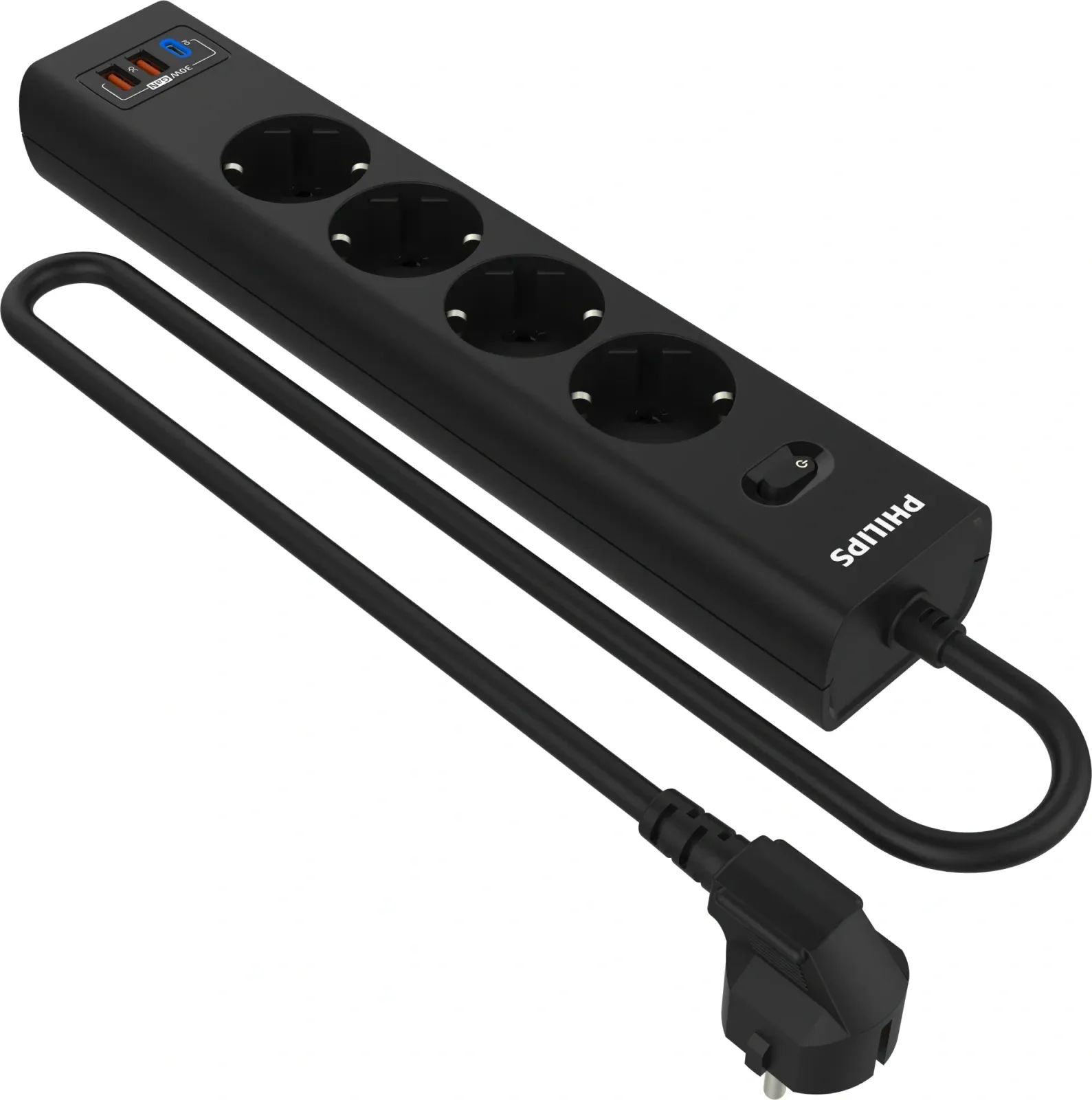 Сетевой фильтр Philips CHP8246BA/51 2м 4 розетки черный коробка