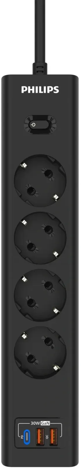 Сетевой фильтр Philips CHP8246BA/51 2м 4 розетки черный коробка - фото 5