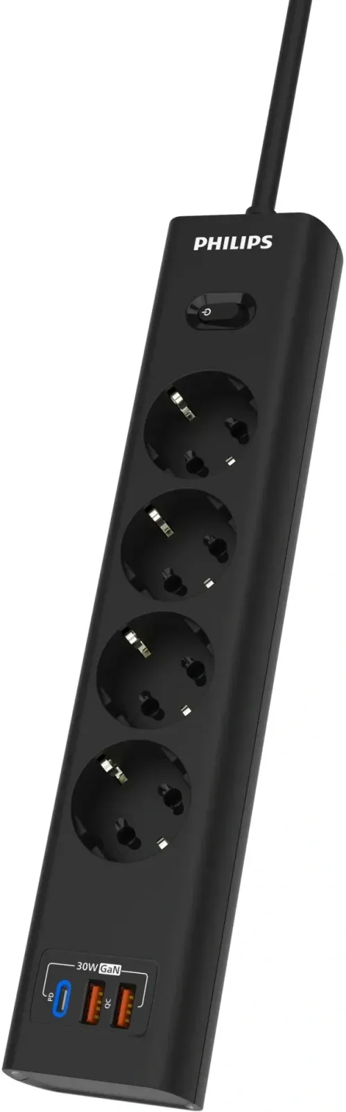 Сетевой фильтр Philips CHP8246BA/51 2м 4 розетки черный коробка - фото 6