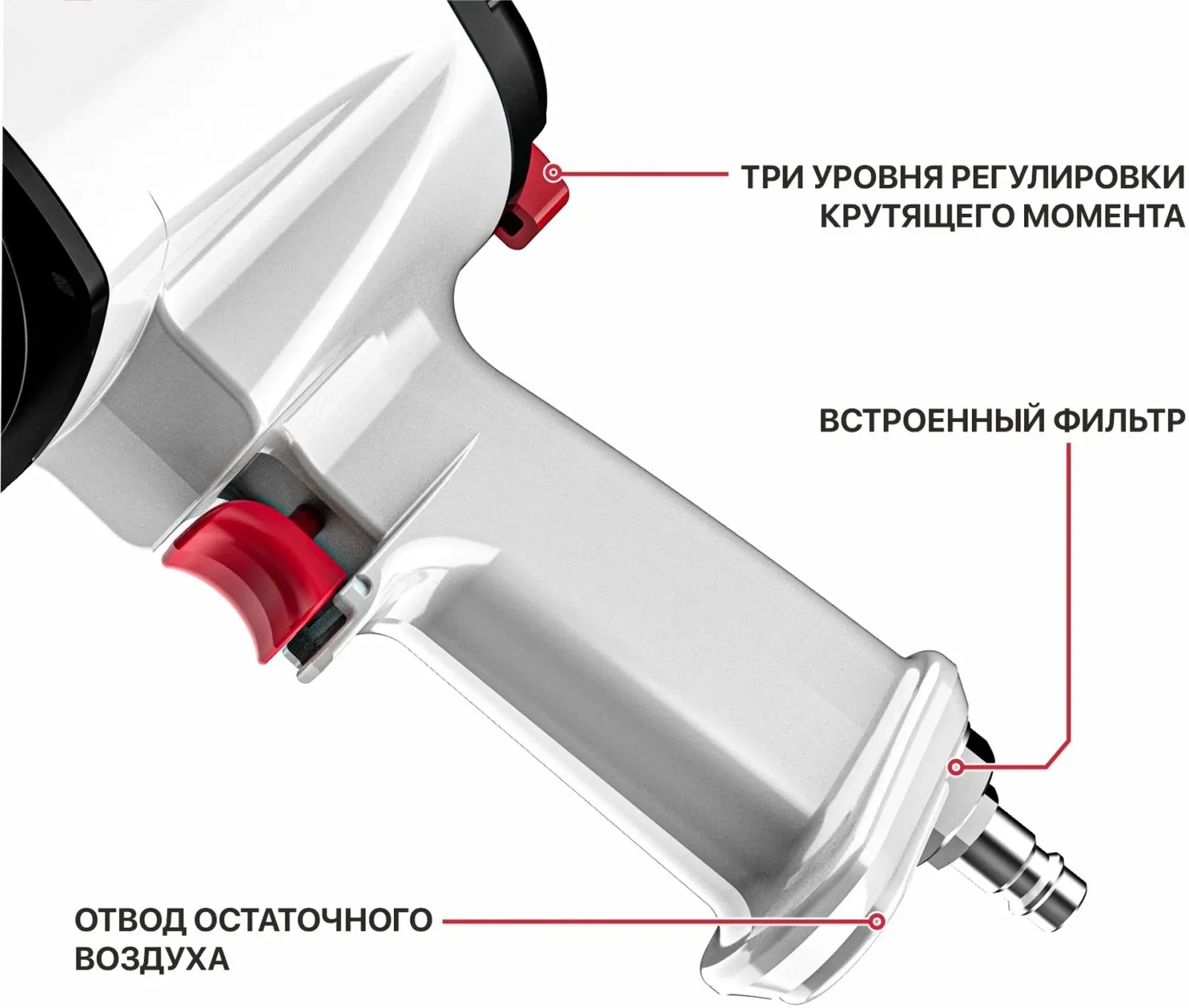 Гайковерт P.I.T. PAW1300-A 220л/мин серый/черный - фото 4