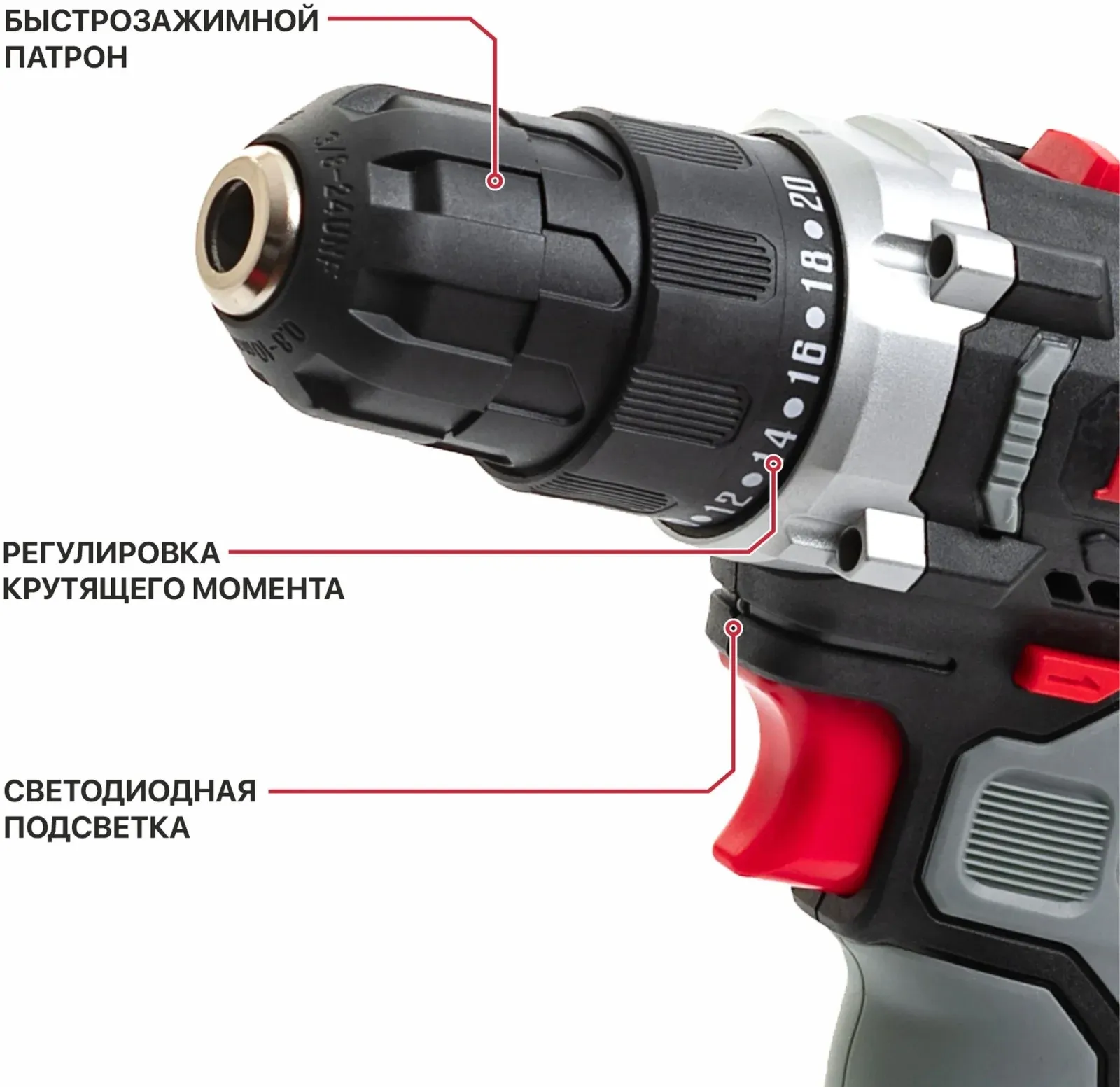 Дрель безударная P.I.T. PBM12K-10A/2 патрон:быстрозажимной реверс кейс в комплекте - фото 2