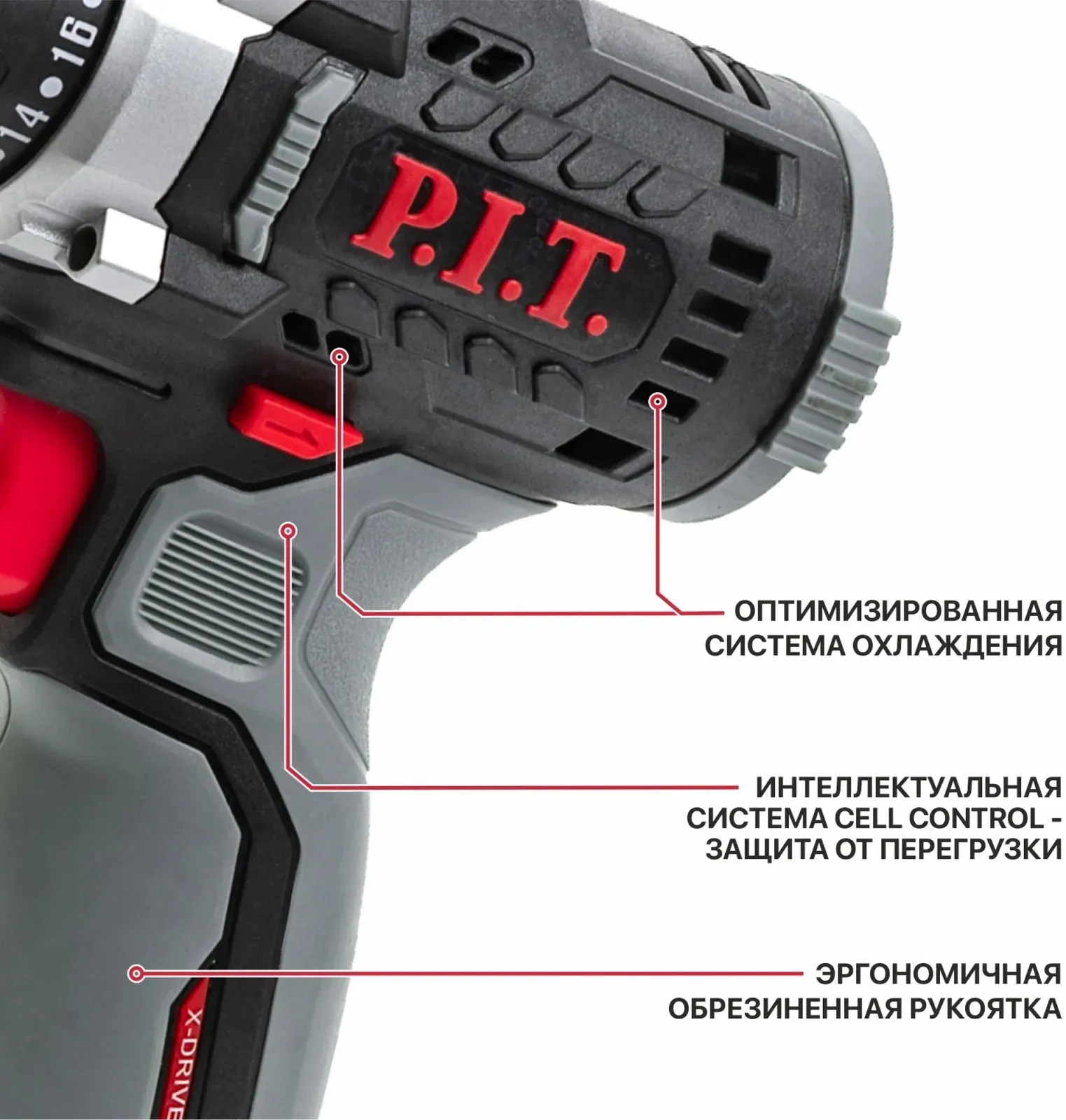 Дрель безударная P.I.T. PBM12K-10A/2 патрон:быстрозажимной реверс кейс в комплекте - фото 4