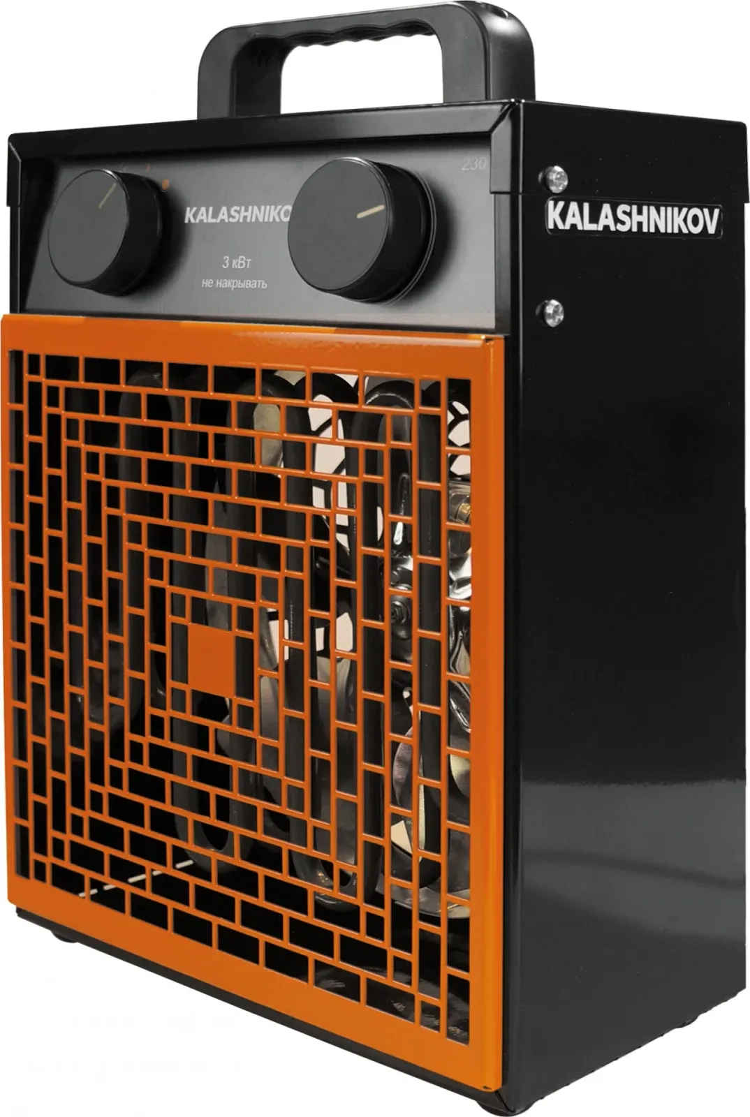 Тепловентилятор Kalashnikov Тетра KVF-E3-12 3000Вт черный/оранжевый - фото 2