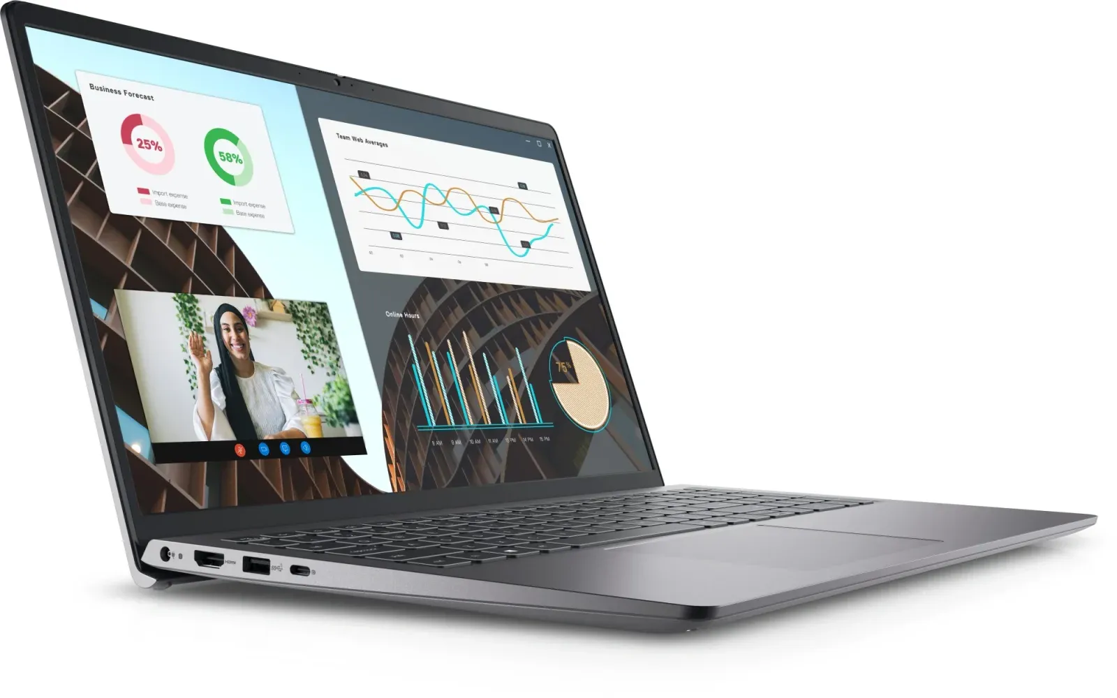 Ноутбук Dell Vostro 3530 Core i5 1335U 8Gb SSD512Gb Intel Iris Xe graphics 15.6 WVA FHD 1920x1080 Linux Ubuntu black WiFi BT Cam 3530-5850 - фото 2