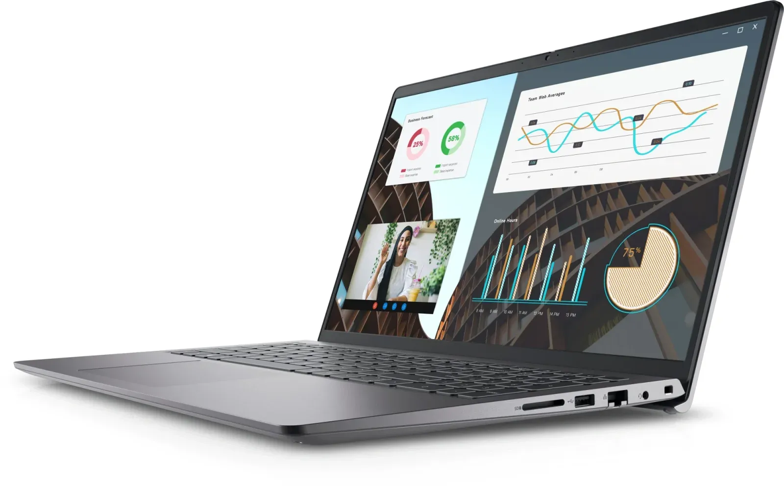 Ноутбук Dell Vostro 3530 Core i5 1335U 8Gb SSD512Gb Intel Iris Xe graphics 15.6 WVA FHD 1920x1080 Linux Ubuntu black WiFi BT Cam 3530-5850 - фото 3