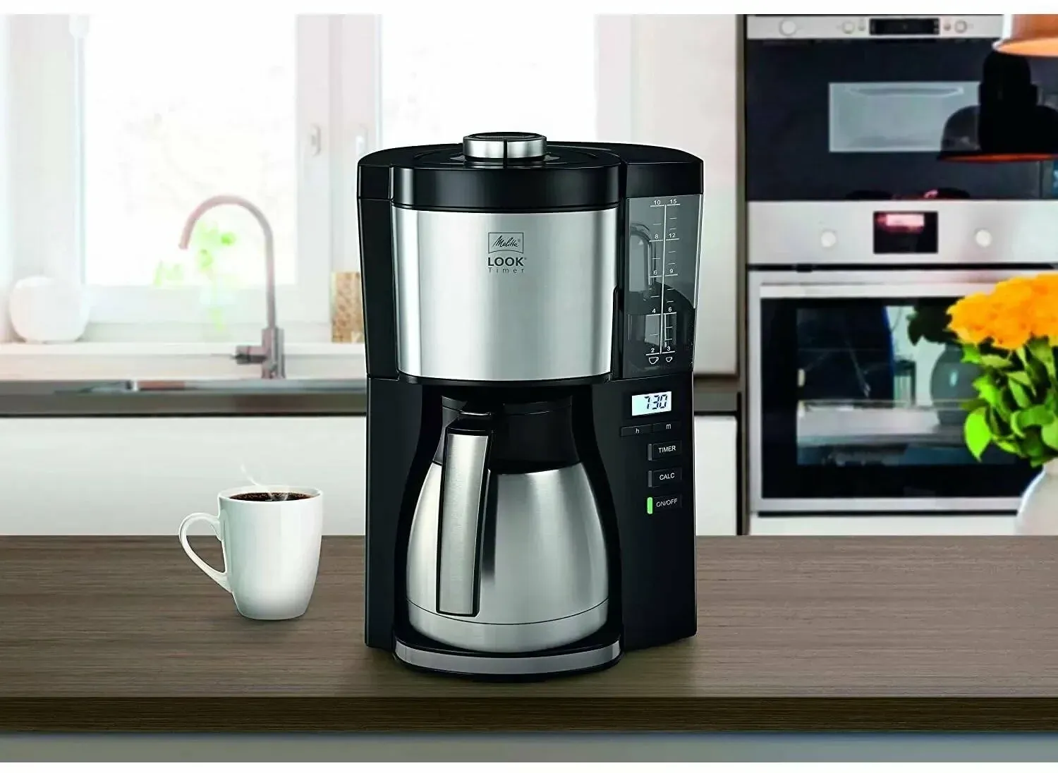 Кофеварка капельная Melitta Look V Therm Timer Black Filter 1000Вт черный/нержавеющая сталь - фото 7
