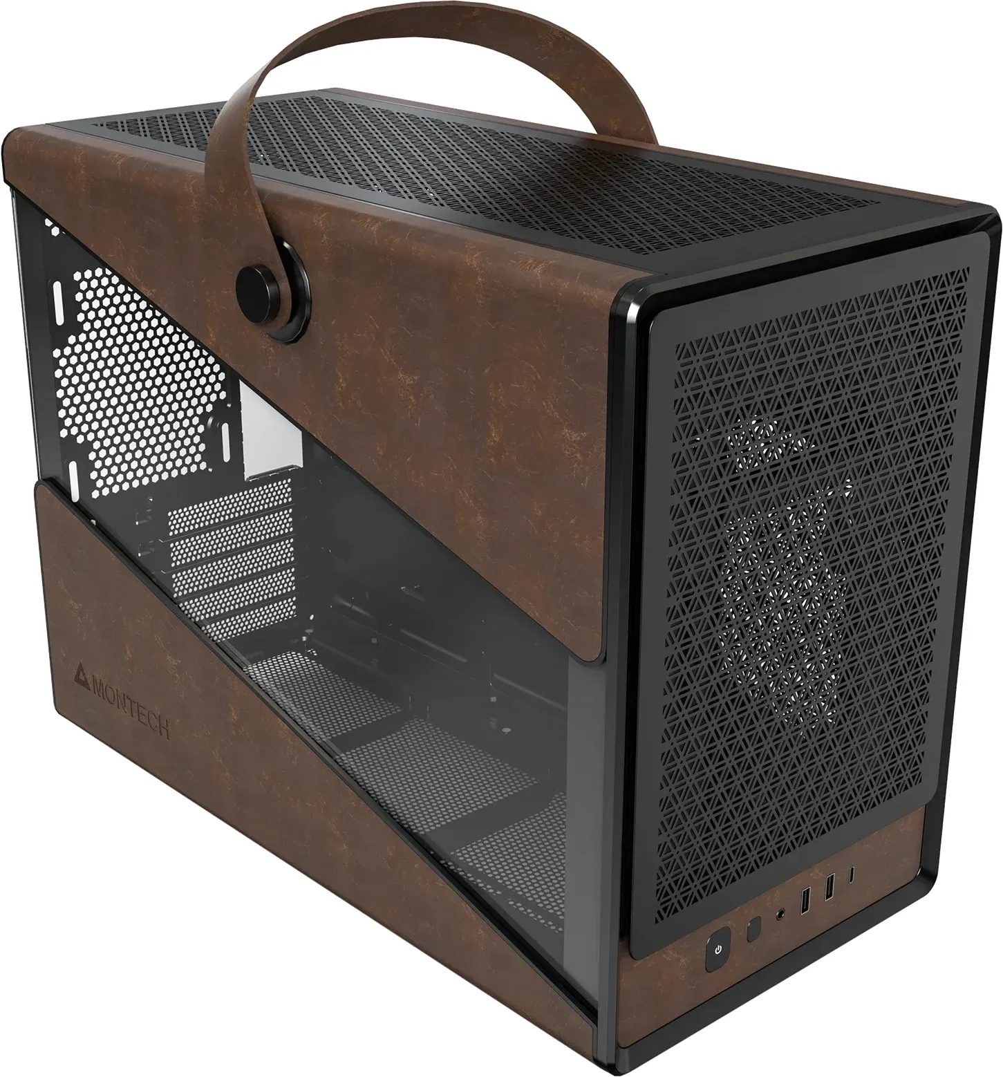 Корпус Montech Heritage B черный без БП mATX 9x120mm 2x140mm 2xUSB3.0 audio bott PSU - фото 2