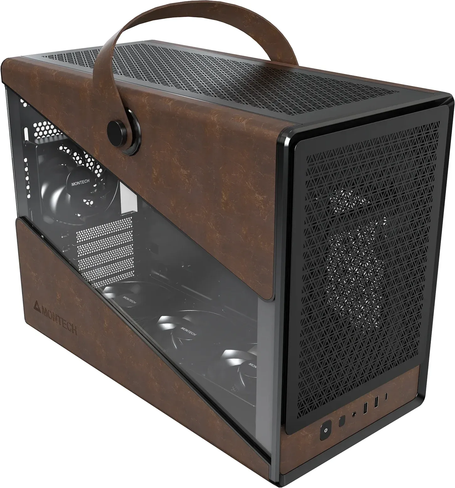 Корпус Montech Heritage PRO B черный без БП mATX 5x120mm 2x140mm 2xUSB3.0 audio bott PSU - фото 2