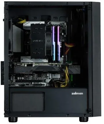 Корпус Zalman ZM-T3 Plus черный без БП mATX 2xUSB2.0 1xUSB3.0 audio front door bott PSU - фото 4