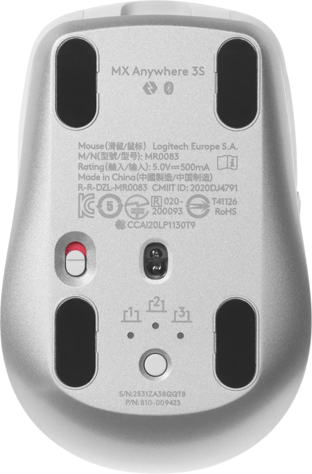 Мышь Logitech MX Anywhere 3S светло-серый оптическая 8000dpi silent беспров. BT/Radio USB для ноутбука 5but 910-006939 - фото 3