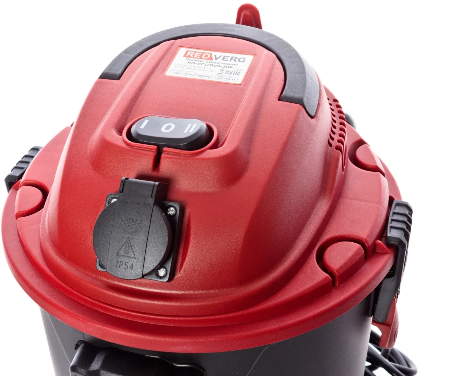 Строительный пылесос RedVerg RD-VC1200S-20P 1200Вт уборка: сухая/сбор воды/выдув черный - фото 2