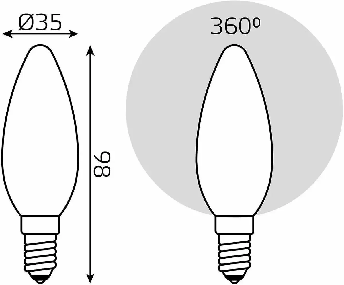 Лампа светодиодная Gauss Filament 103201209-D 9Вт цок.:E14 свеча 220B св.свеч.бел.нейт. упак.:10шт - фото 3