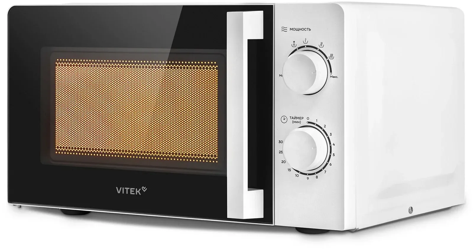 Микроволновая Печь Vitek VT-MW0120 20л. 700Вт белый/серебристый, 20 л - фото 2
