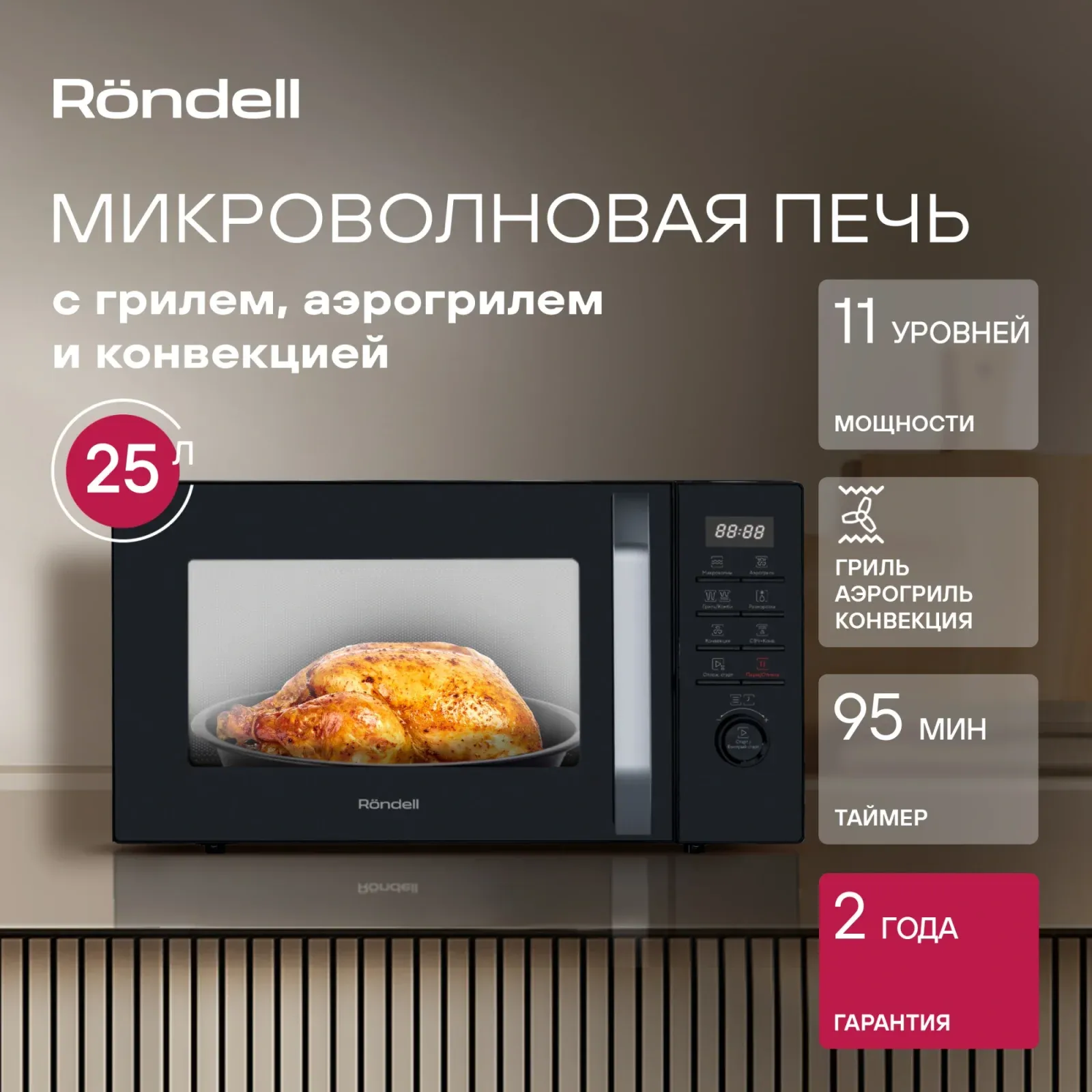 СВЧ RONDELL RDE-MW258, 25 л - фото 3